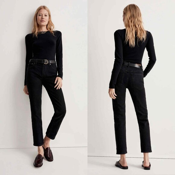 Madewell Black Mid-Rise Perfect Vintage Jeans Size 28 - Picture 1 of 6